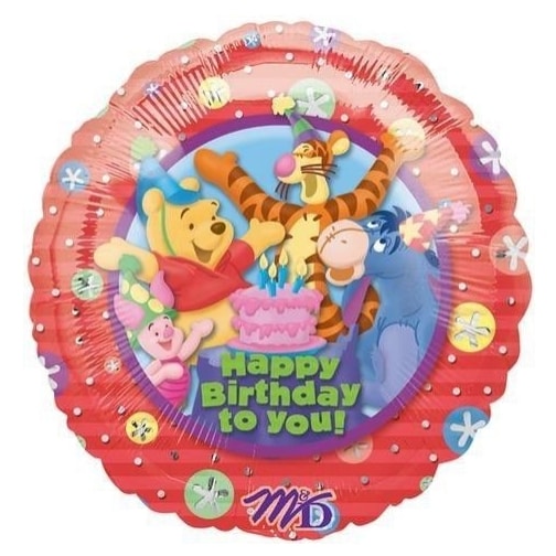 Pooh Party Round Balloon