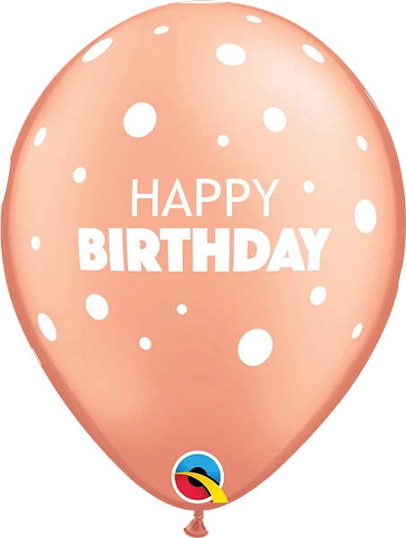 Birthday Big &amp; Little Dots Latex Balloon (Helium/Air Filled) - 11 Inches