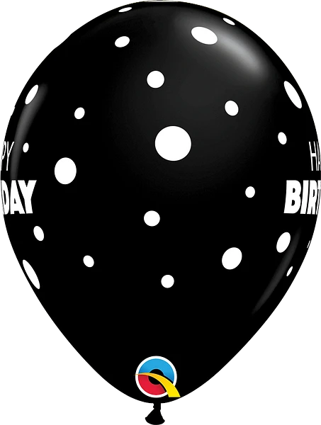 Birthday Big &amp; Little Dots Latex Balloon (Helium/Air Filled) - 11 Inches