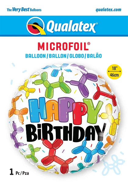 Dog Happy Birthday Round Balloon