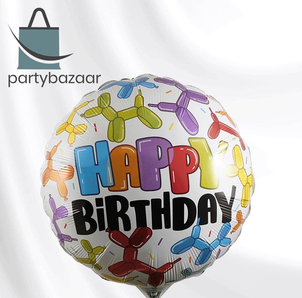 Dog Happy Birthday Round Balloon