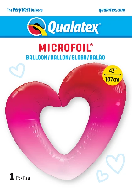 Pink Ombre Heart (Helium) - 42 Inches
