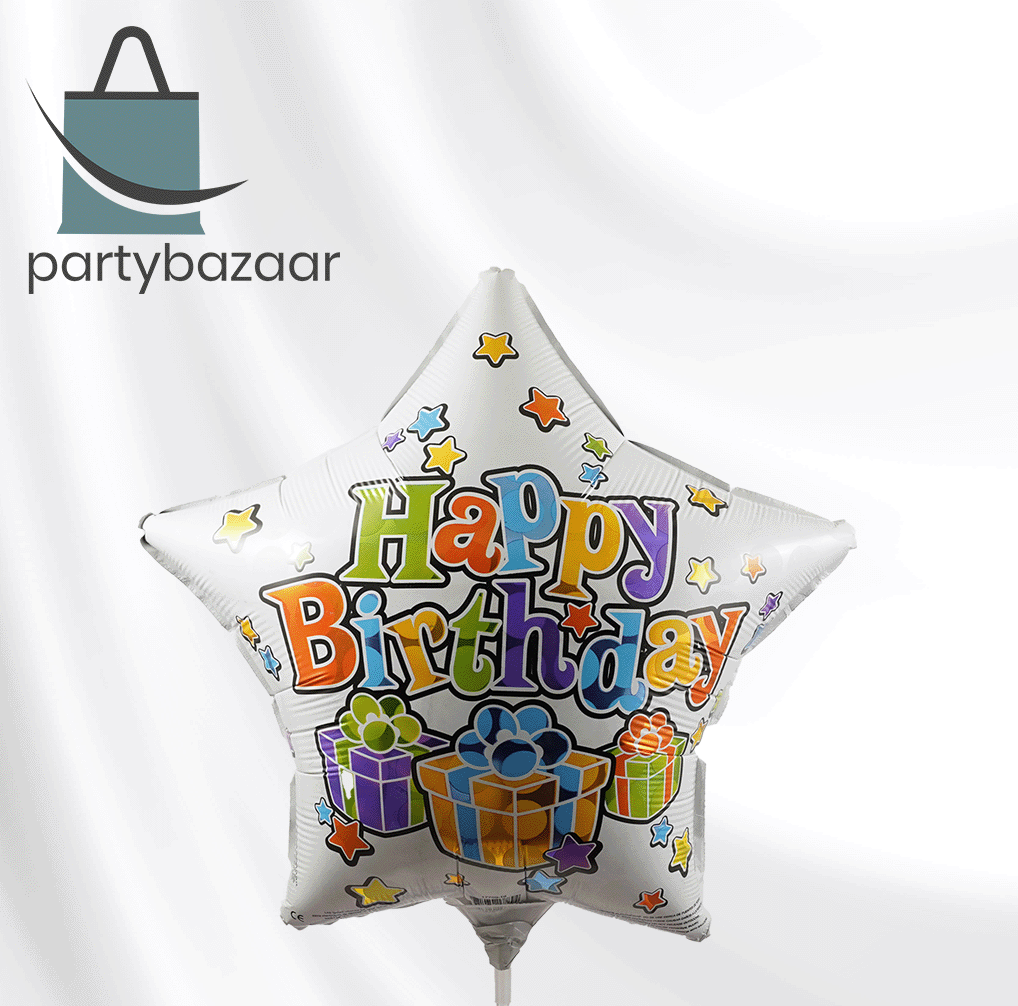 Big Dots Happy Birthday Stars Balloon