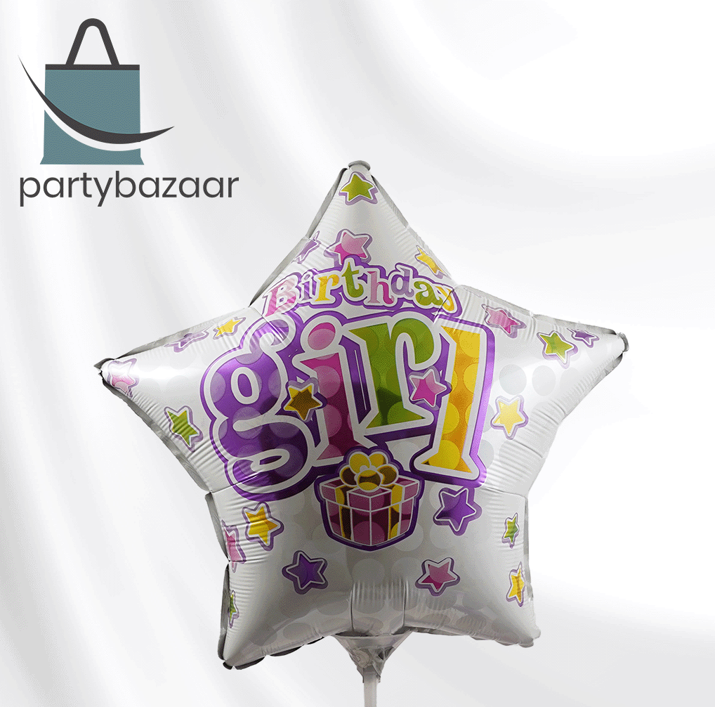 Happy Birthday Girl Star Balloon 