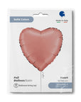 Heart Satin Rose (Helium) - 18 Inches