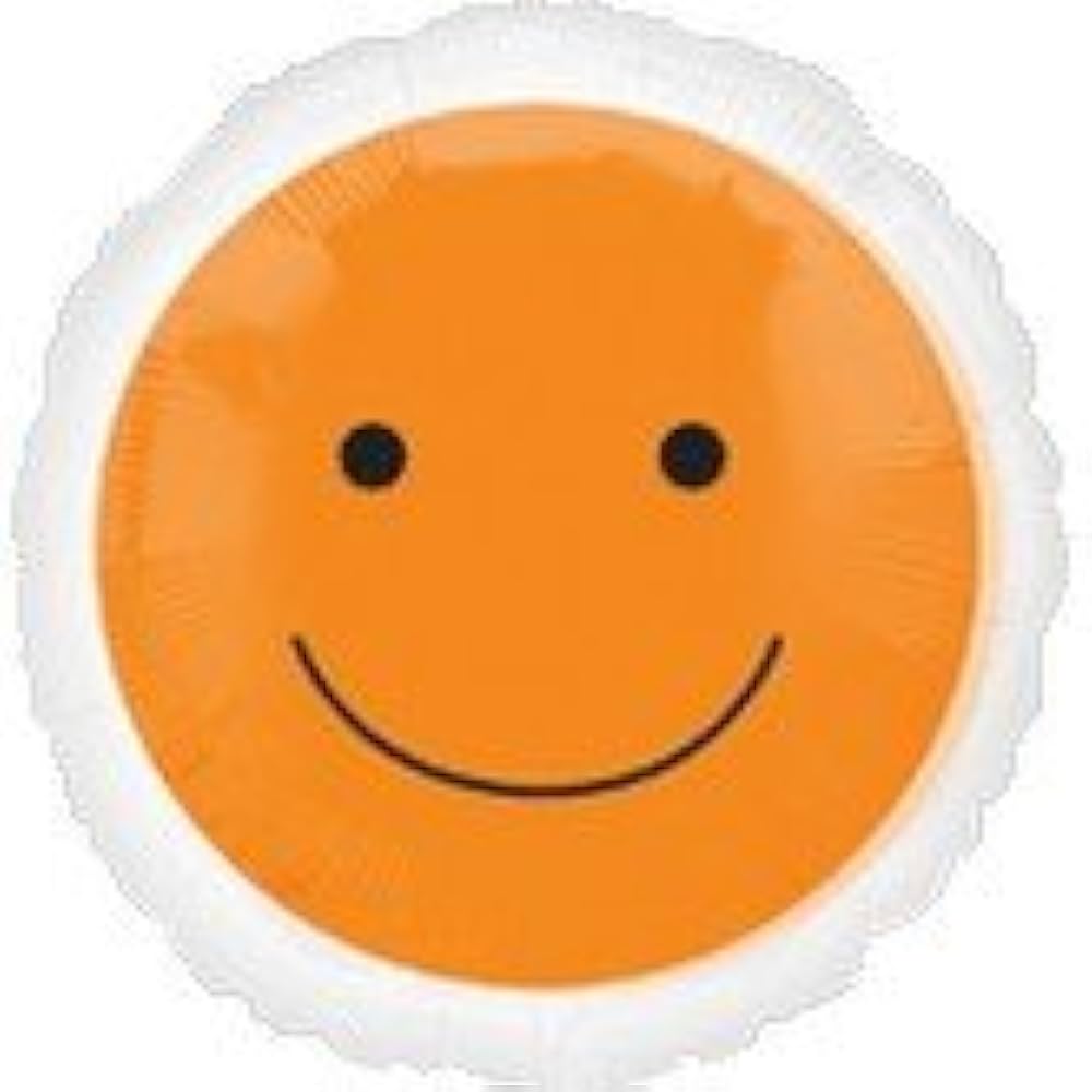 Smiley Face Orange Round Balloon