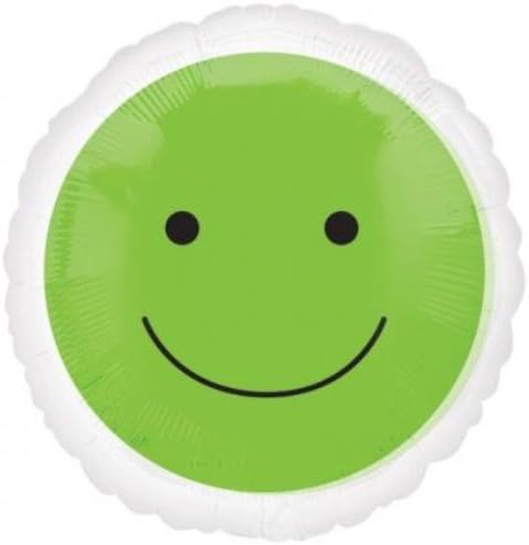 Smiley Face Lime Green Round Balloon