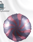 Swirly Rose Gold-Platinum Grey Round Balloon