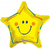 Yellow Smiley Star Balloon