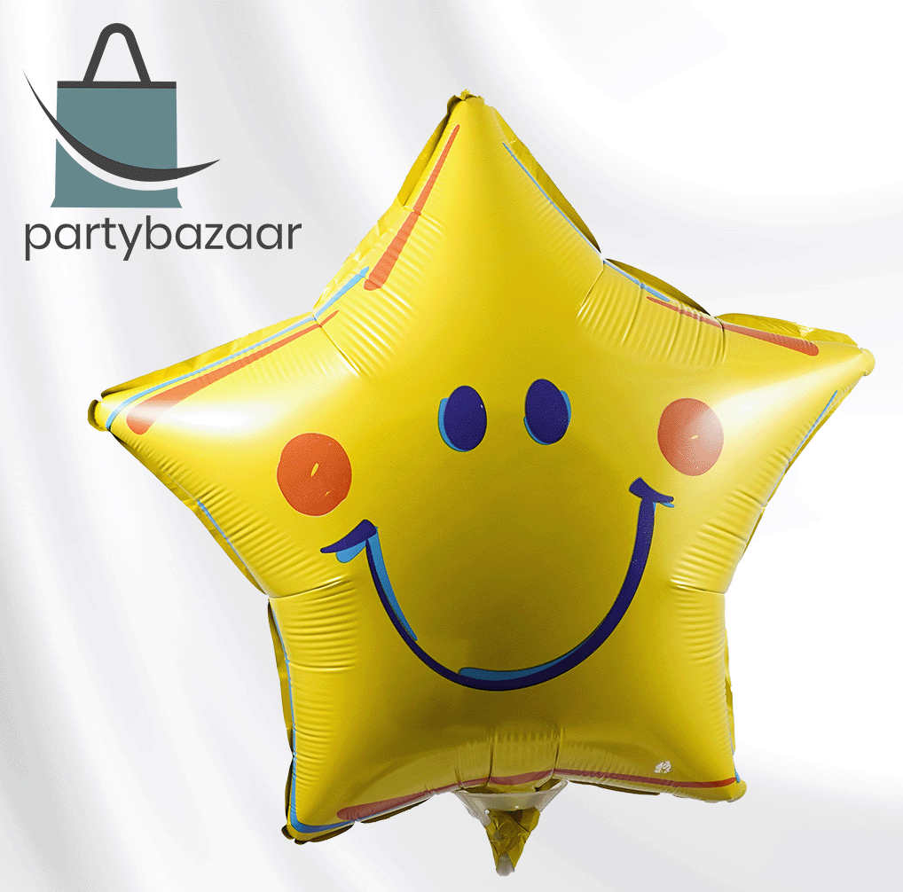 Yellow Smiley Star Balloon