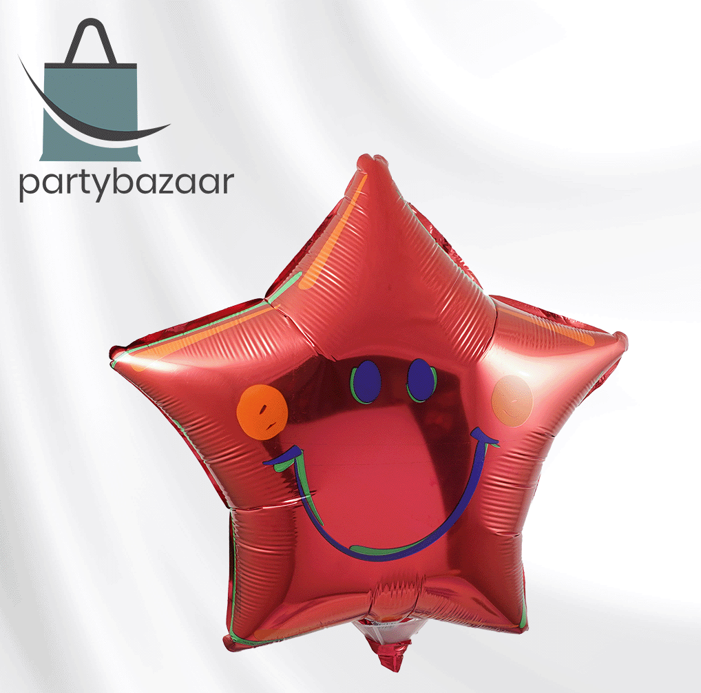 Red Smiley Balloon Star Balloon