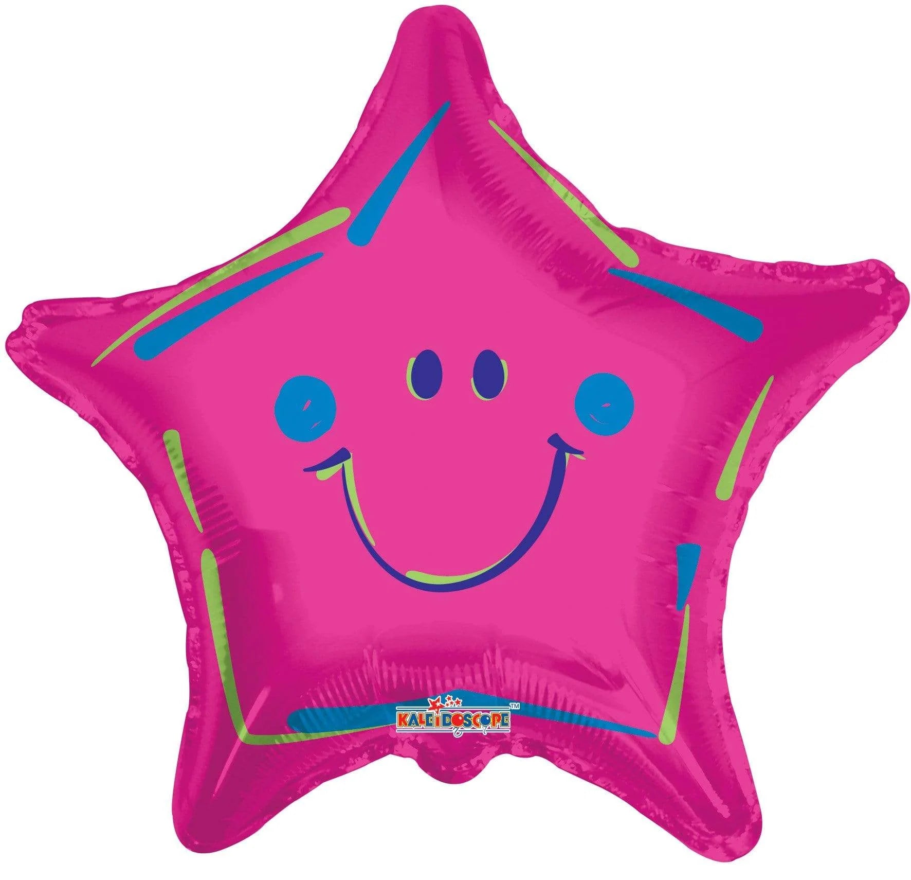 Pink Smiley Star Balloon