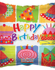 Happy Birthday Cake & Present Square Balloon