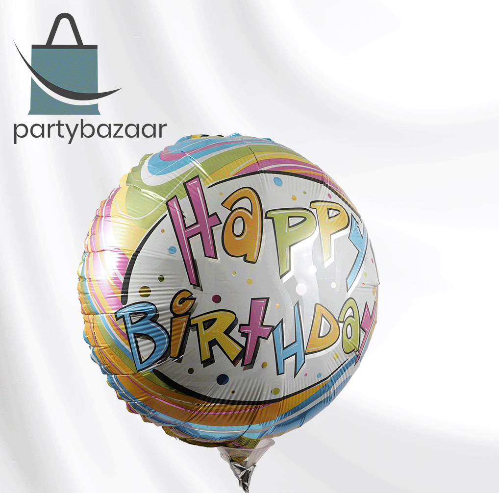 Happy Birthday Funky Round Balloon