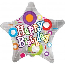 Happy Birthday Neon Star Balloon