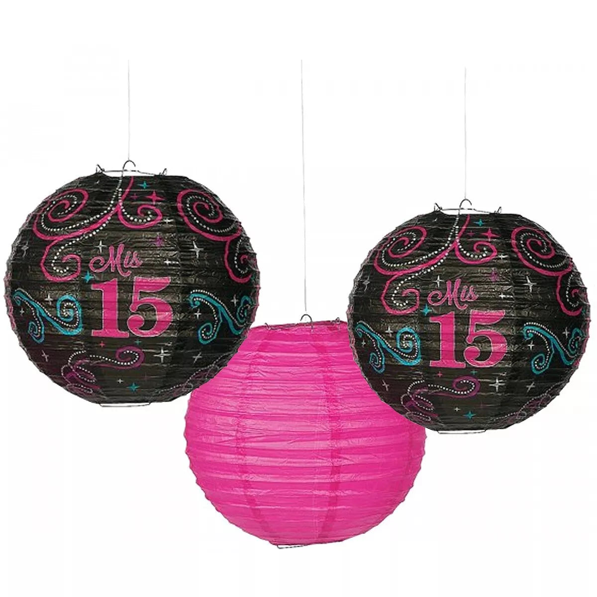 Paper Hanging Lanterns Decoration Mis 15 Party-3pc