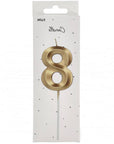 Candle  Glamour Vibes Metallic Gold Number 8 - 1 Pc- (7cm)