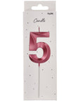 Candle  Glamour Vibes Metallic Pink Number 5 - 1 Pc- (7cm)