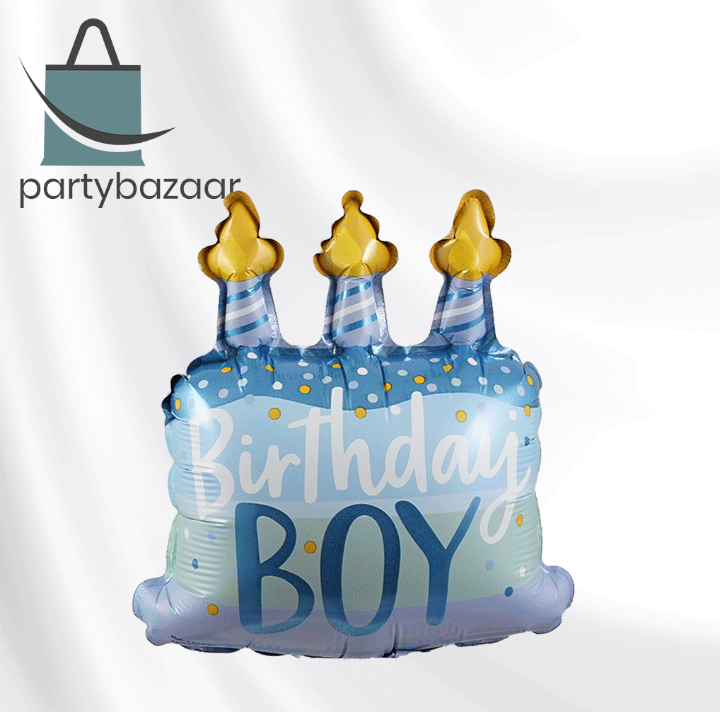 Birthday Boy Cake & Candles Balloon