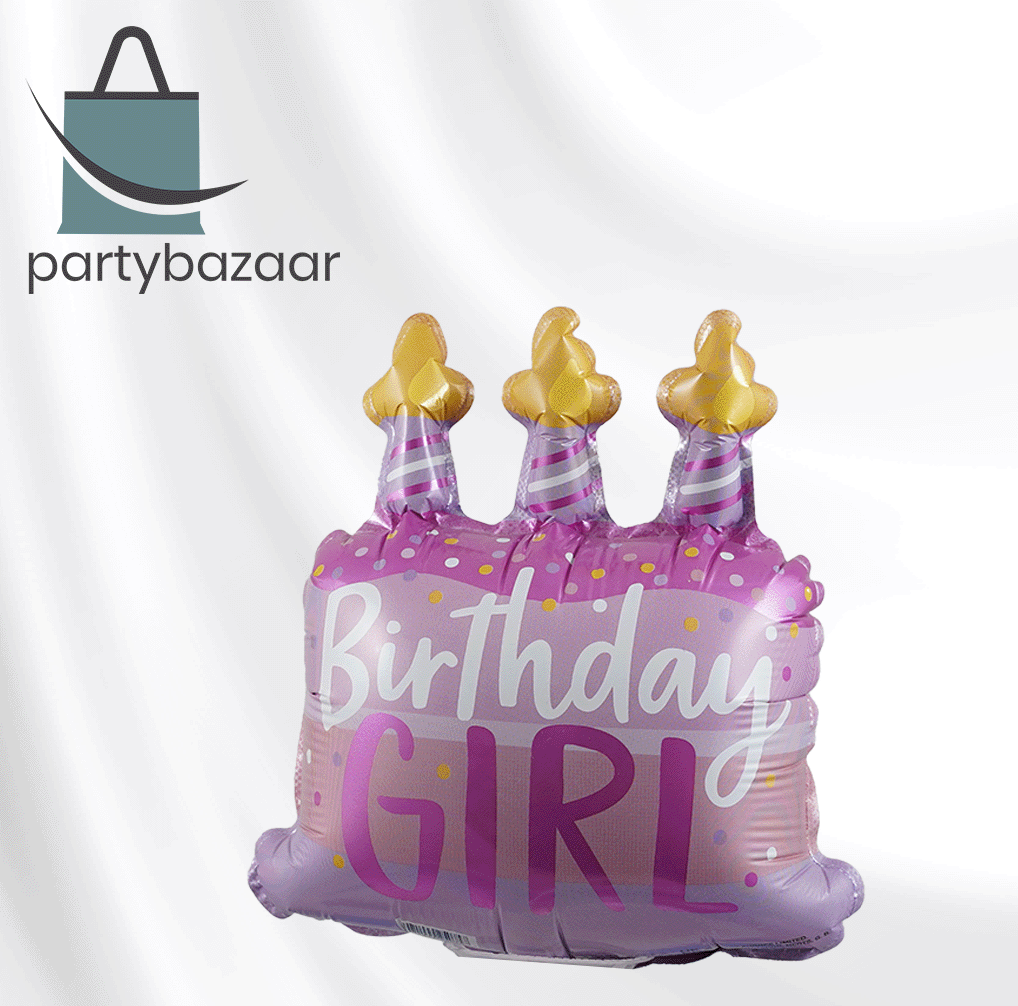 Birthday Girl Cake & Candles Balloon
