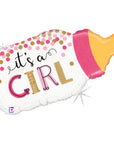 Confetti Baby Bottle Girl- 29 Inches (Helium)