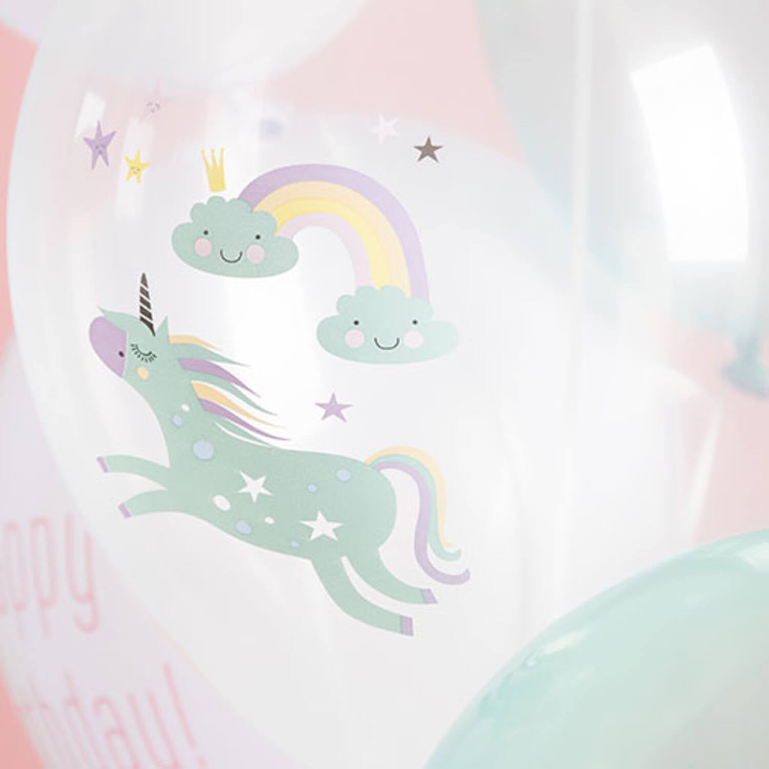 Unicorn &amp; Rainbows 12pc Latex Balloon (Helium/Air Filled) - 13 Inches