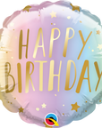 Round Birthday Pastel Ombre & Dots Balloon 