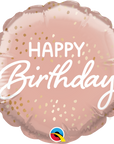 Birthday Pink & Gold Confetti Round Balloon