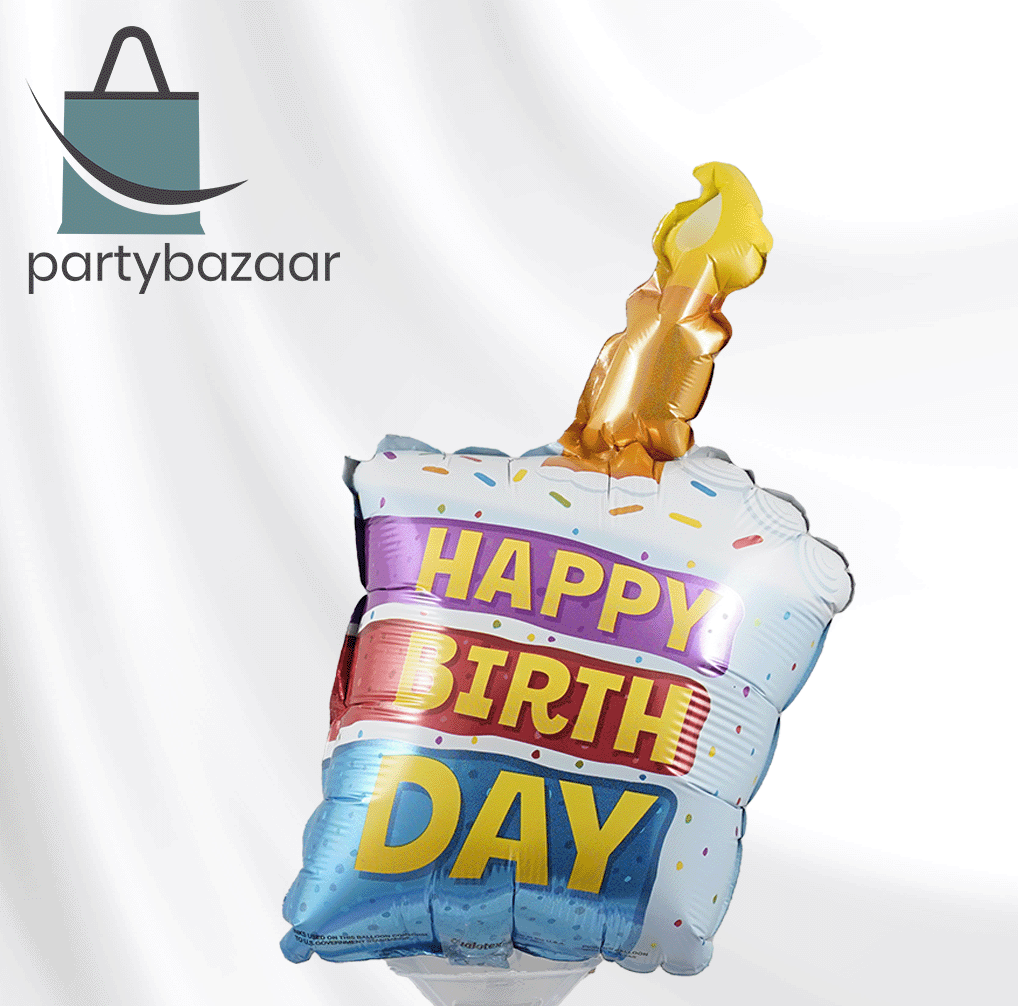 Birthday Rainbow Cake & Candle Balloon