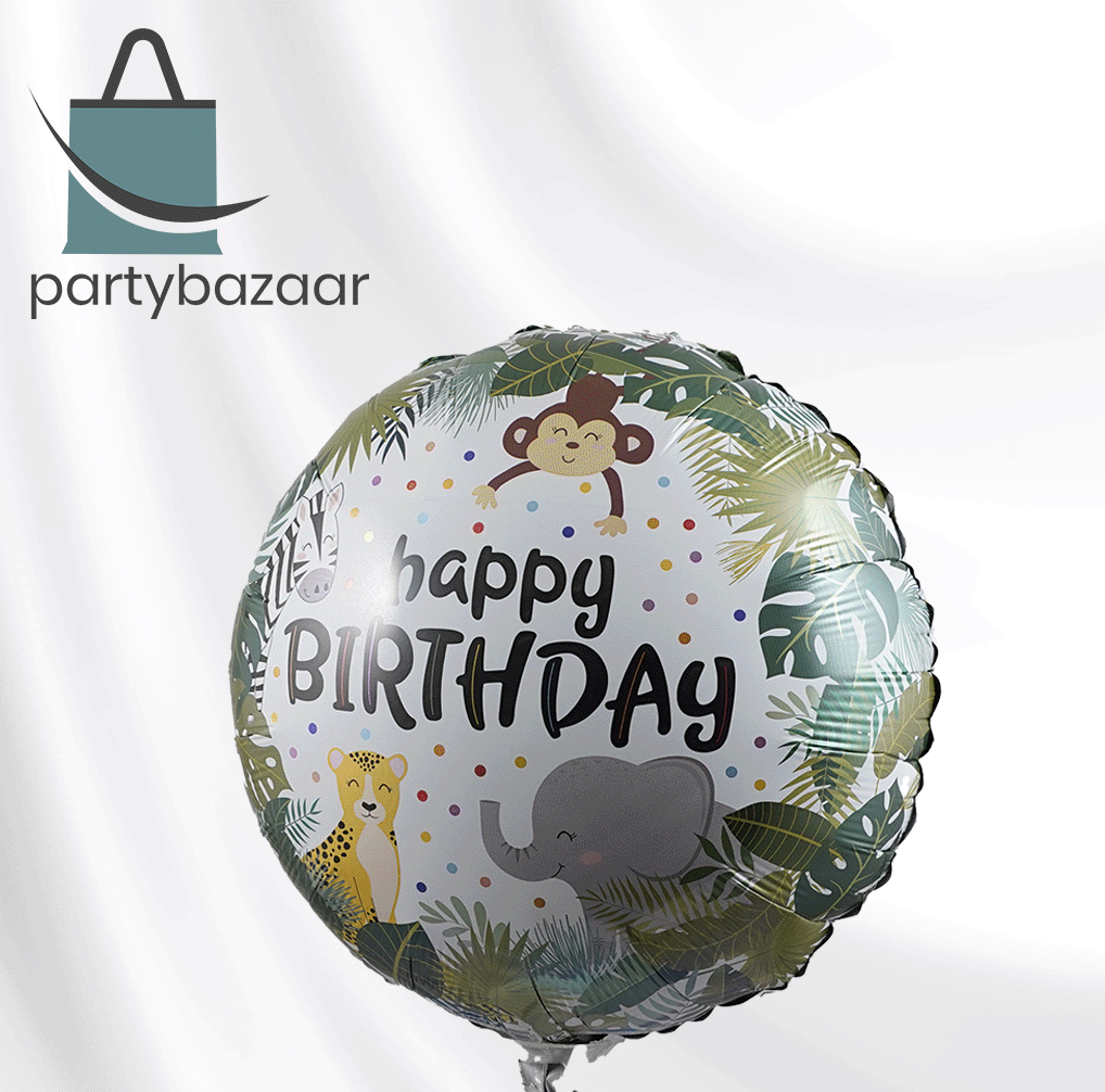 Jungle Birthday Round Balloon