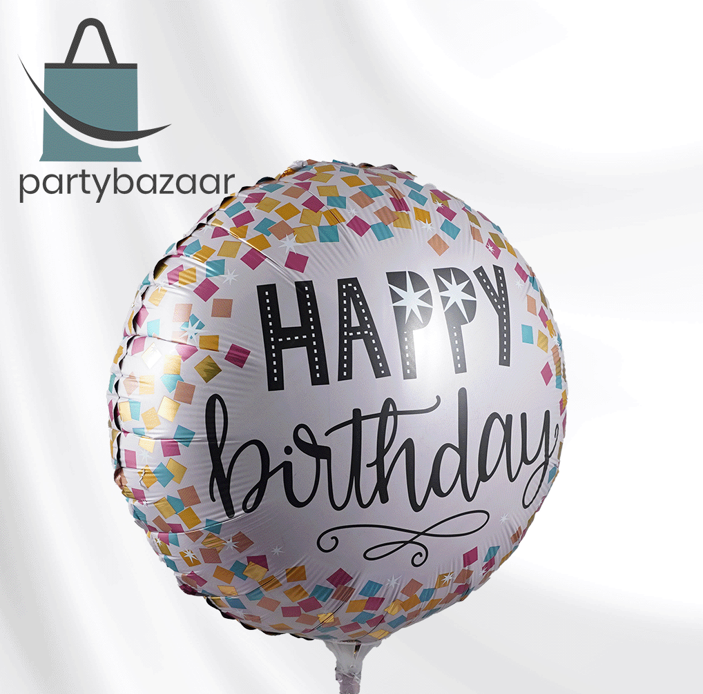 Happy Birthday Pink Confetti Balloon
