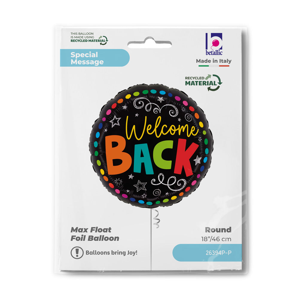 Welcome Back Round Colorful Balloon