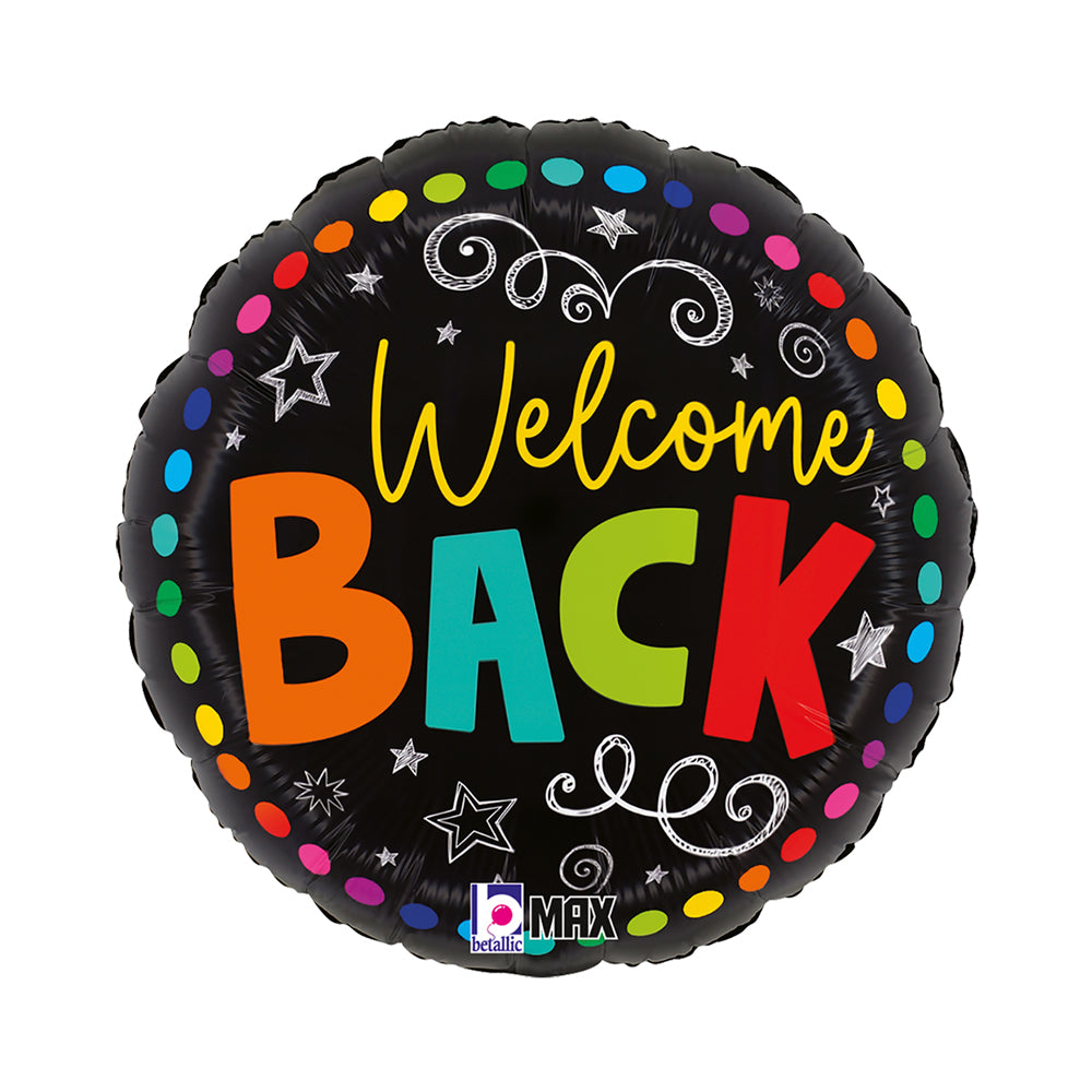 Welcome Back Round Colorful Balloon