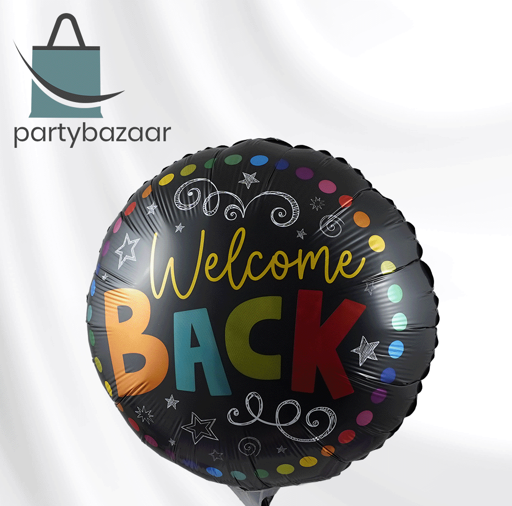 Welcome Back Round Colorful Balloon (Helium) - 18 Inches
