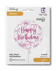Happy Birthday Pretty Pink Bow Round Balloon