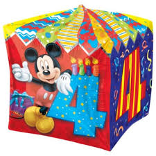 Mickey Age 4 Ultra Shape Cube Balloon