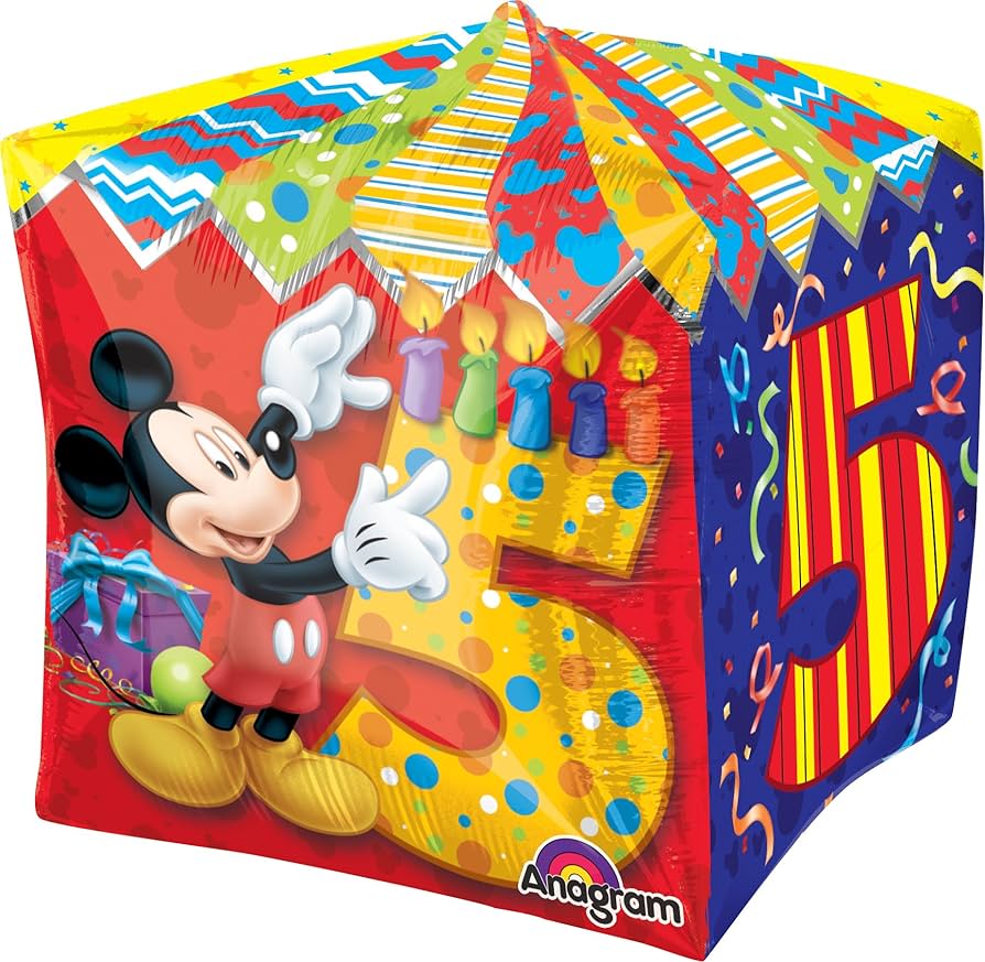 Mickey Age 5 Ultra Shape Cube Balloon