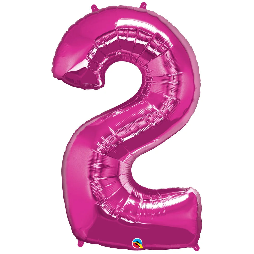 Number 2 Magenta Balloon