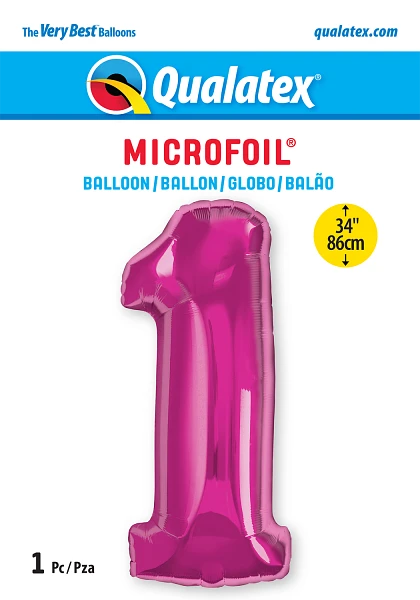 Number 1 Magenta Balloon