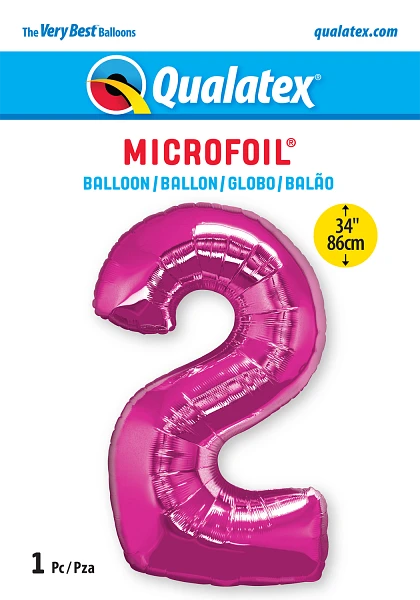Number 2 Magenta Balloon