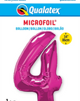 Number 4 Magenta Balloon 