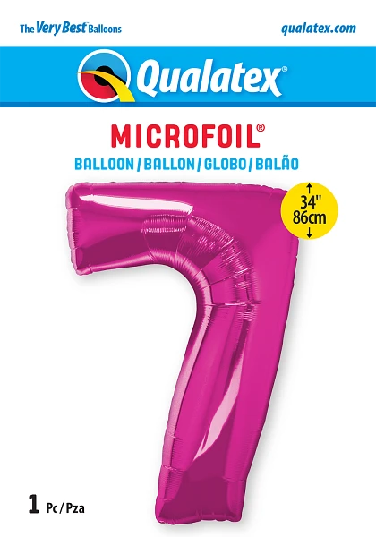 Number 7 Magenta Balloon