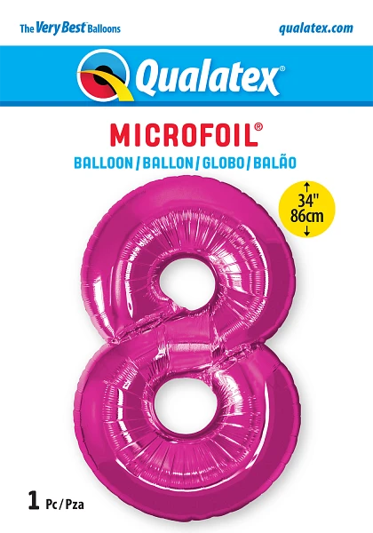 Number 8 Magenta Balloon