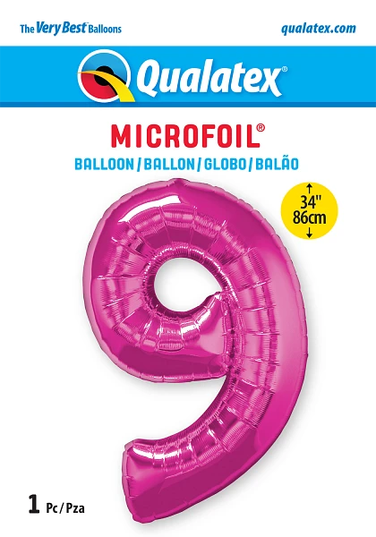 Number 9 Magenta Balloon