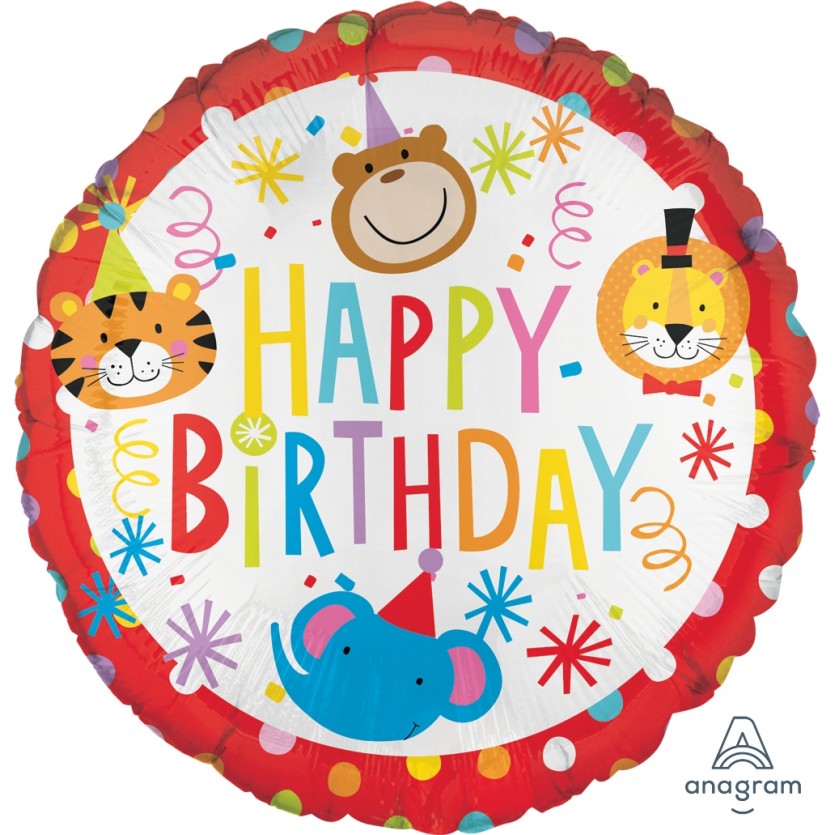 Happy Birthday Circus Round Balloon