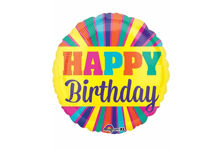 Happy Birthday Colourblast Round Balloon