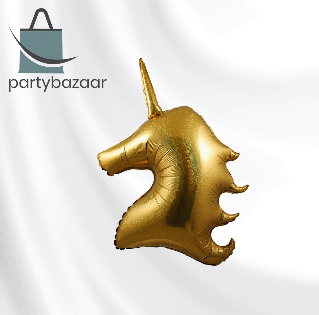 Gold Glitter Unicorn Balloon