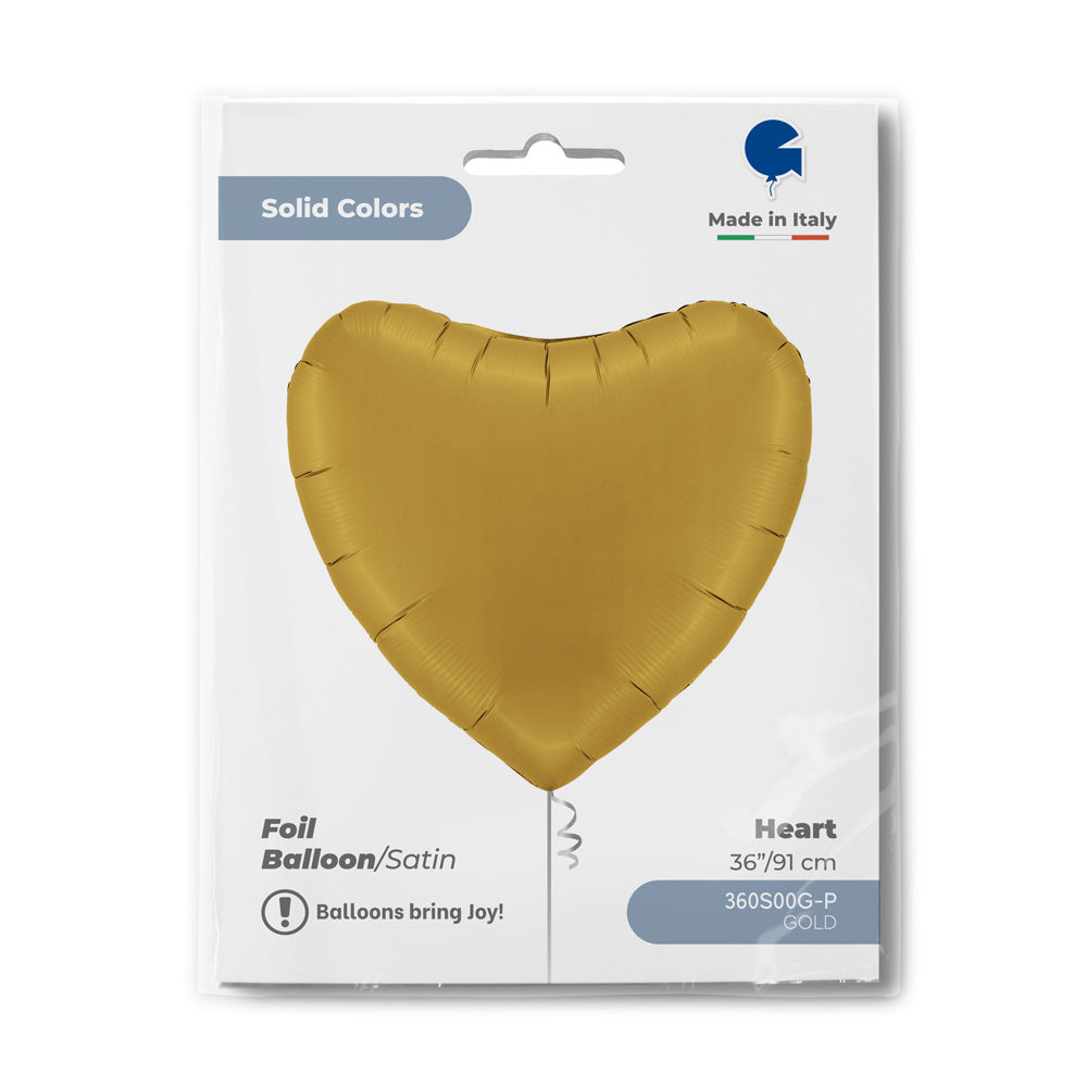 Heart Satin Gold (Helium) - 36 Inches