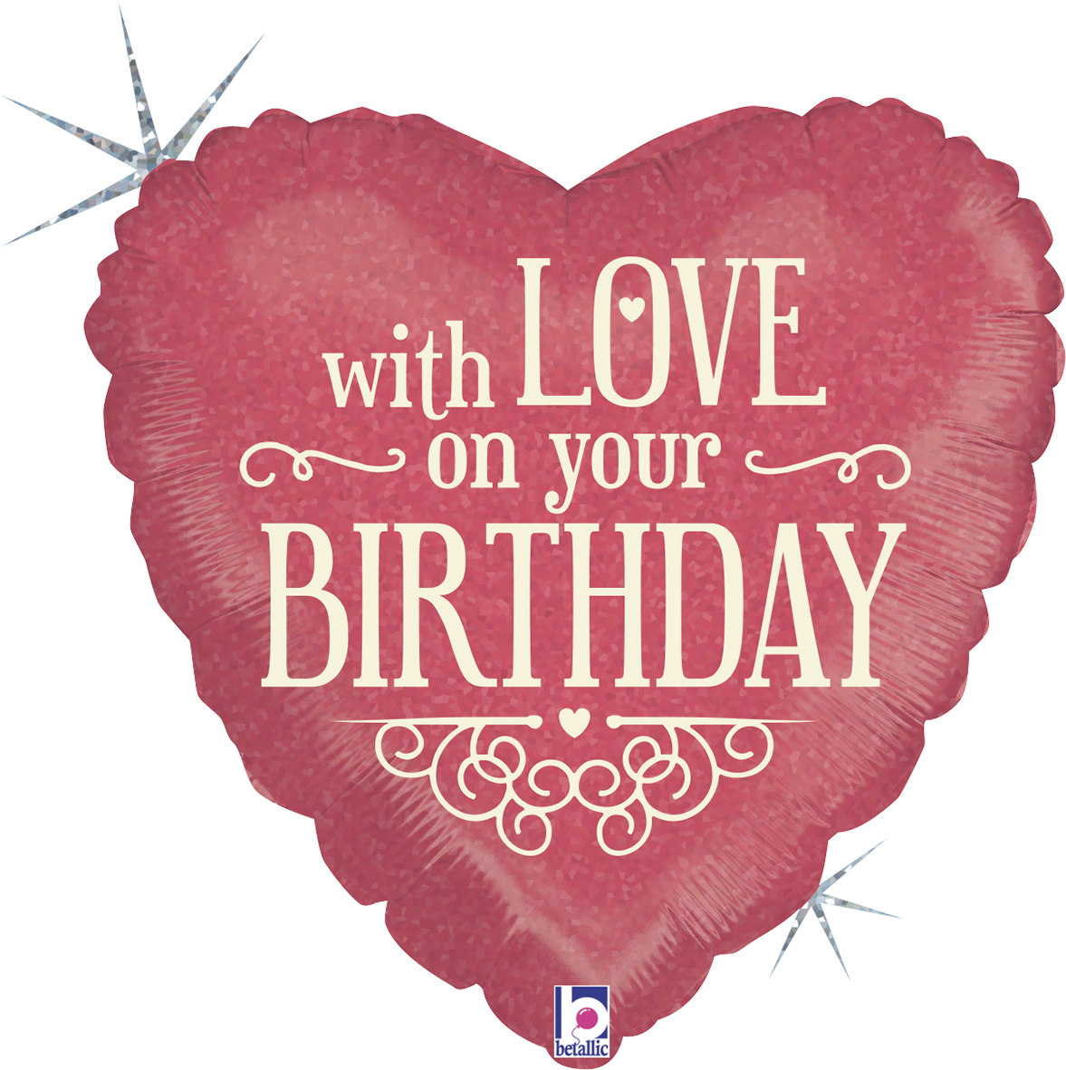 With Love On Your Birthday Heart Balloon