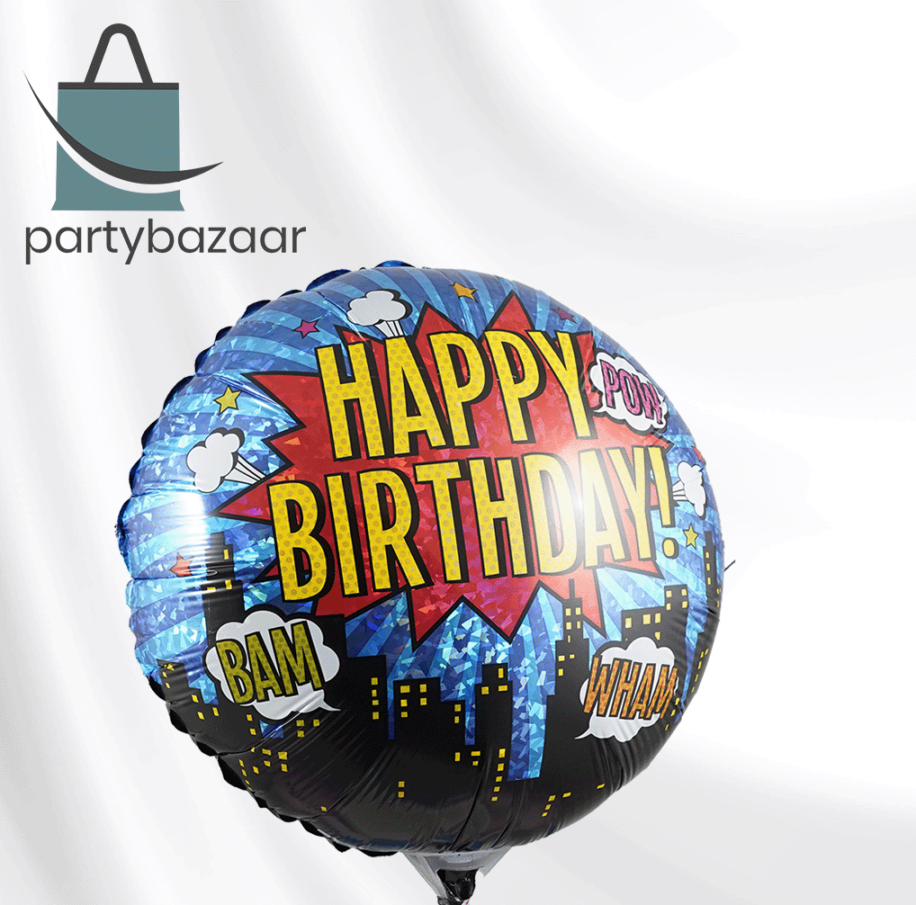 Superhero Birthday Round Balloon
